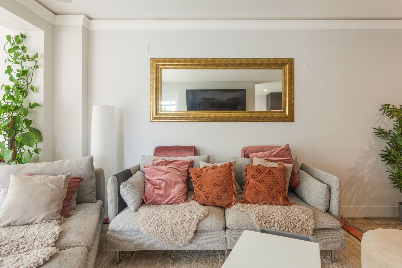 Sofa and mirror detail