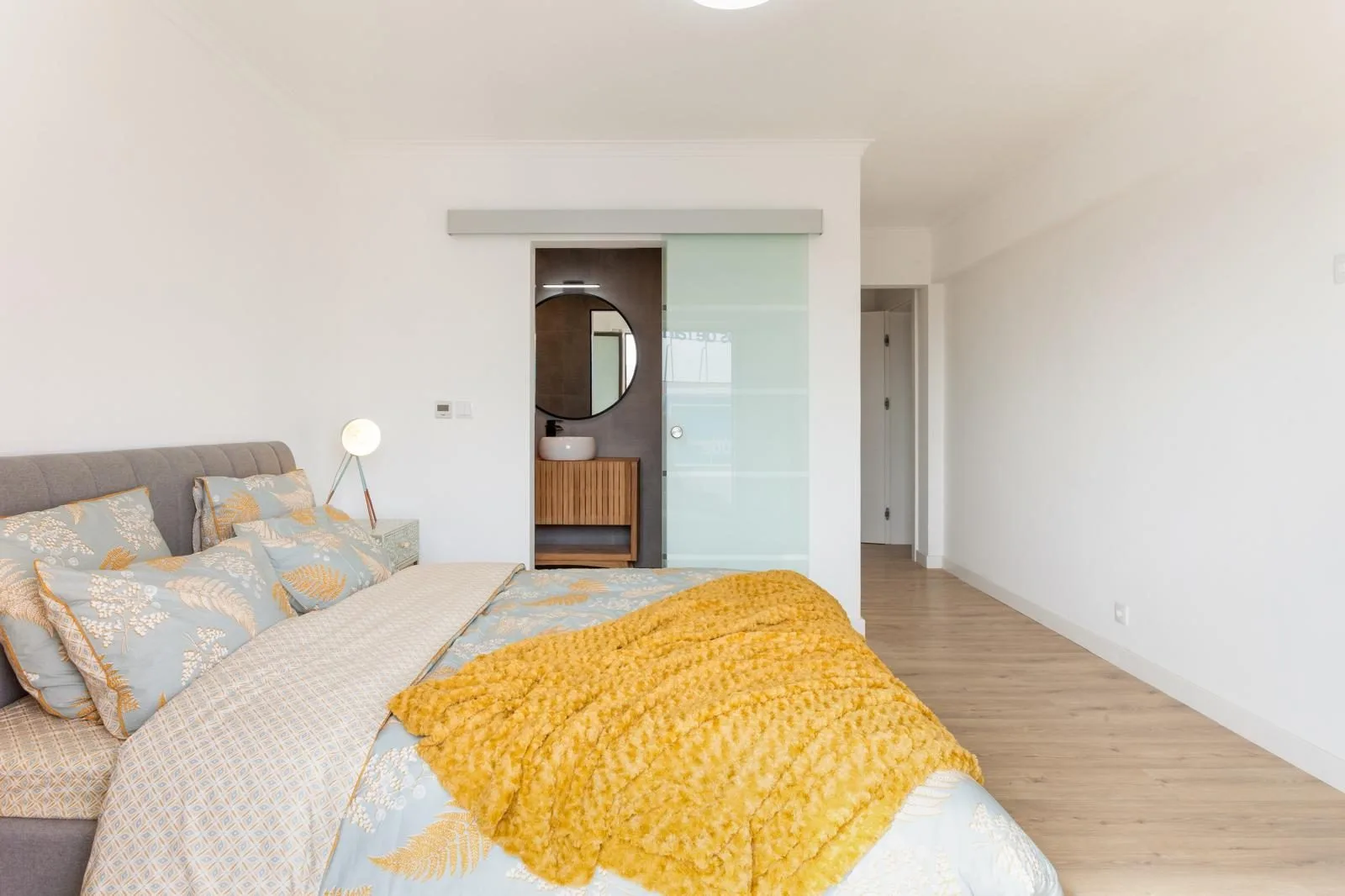 Master bedroom with ensuite — Rebelva renovation by Maya's Homes