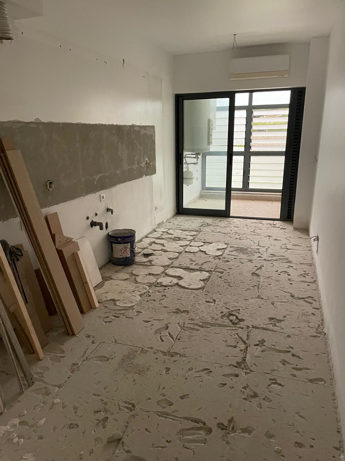 Demolition state — stripped closet