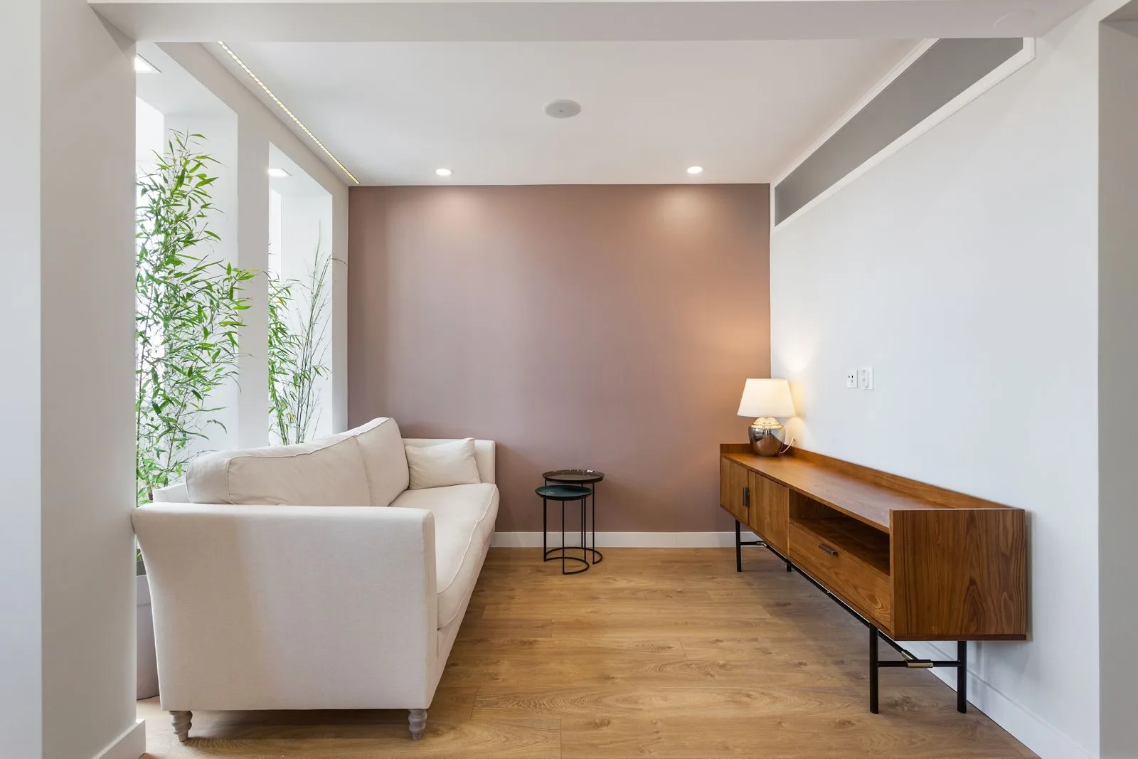 Living and dining wide view — Figueiras renovation by Maya's Homes